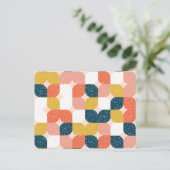 Bauhaus Retro Geometric Pattern Feestdagenkaart (Staand voorkant)