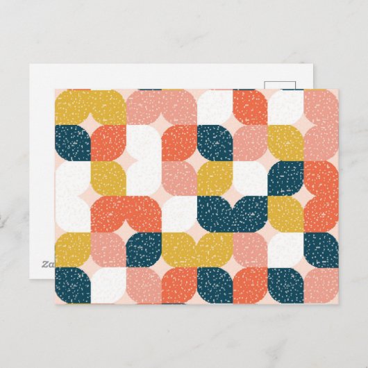 Bauhaus Retro Geometric Pattern Feestdagenkaart (Voorkant / Achterkant)