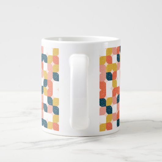Bauhaus Retro Geometric Pattern Grote Koffiekop (Achterkant)