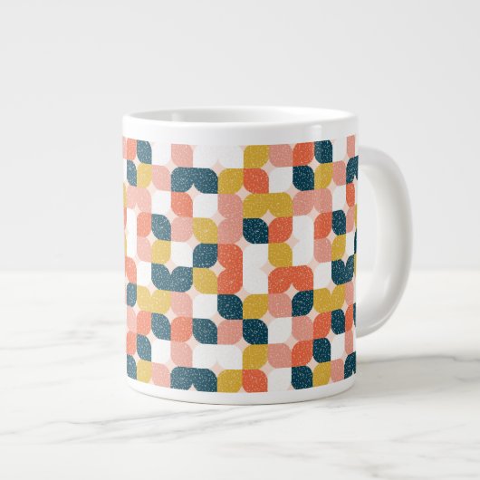 Bauhaus Retro Geometric Pattern Grote Koffiekop (Voorkant rechts)