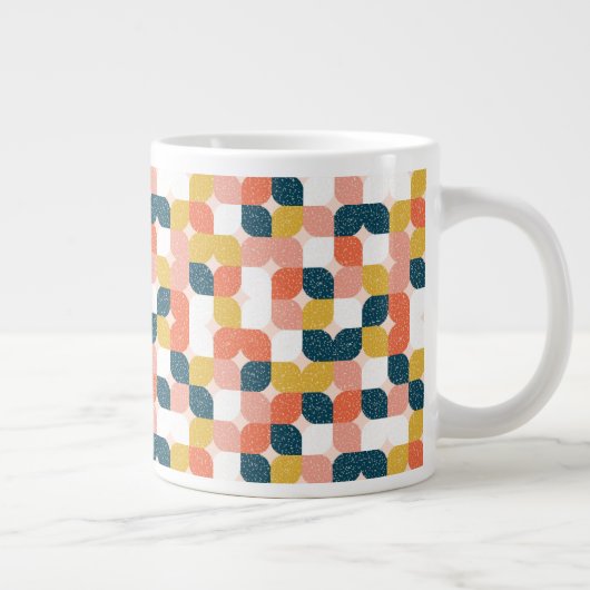 Bauhaus Retro Geometric Pattern Grote Koffiekop (Rechts)