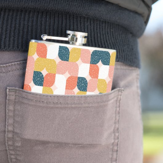 Bauhaus Retro Geometric Pattern Heupfles (Voorbeeld)