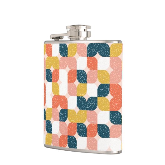 Bauhaus Retro Geometric Pattern Heupfles (Links)