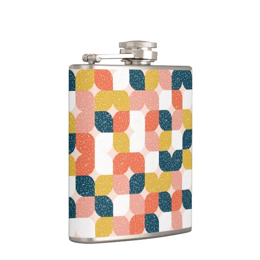 Bauhaus Retro Geometric Pattern Heupfles (Rechts)