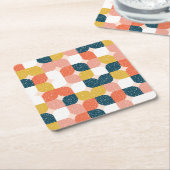 Bauhaus Retro Geometric Pattern Kartonnen Onderzetters (Schuin)