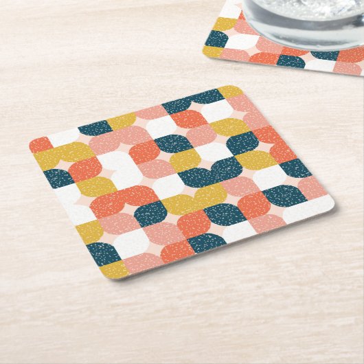 Bauhaus Retro Geometric Pattern Kartonnen Onderzetters (Schuin)