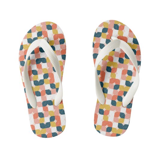 Bauhaus Retro Geometric Pattern Kinder Teenslippers (Voetbed)