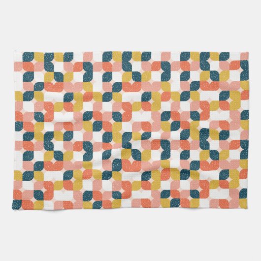 Bauhaus Retro Geometric Pattern Theedoek (Horizontaal)