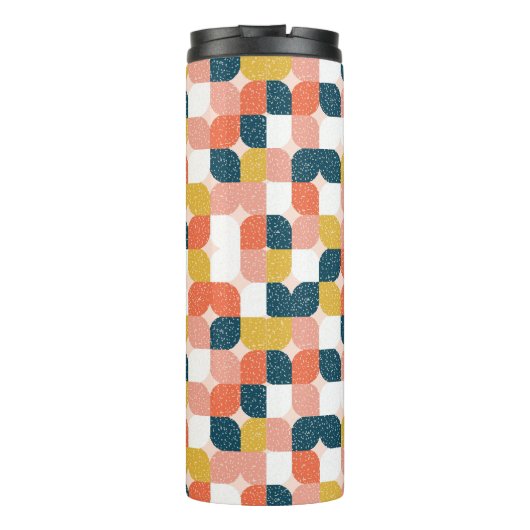 Bauhaus Retro Geometric Pattern Thermosbeker (Achterkant)