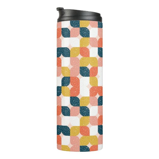 Bauhaus Retro Geometric Pattern Thermosbeker (Geroteerd rechts)