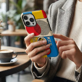 Bauhaus Retro Geometrische Aangepaste Monogram Naa Case-Mate iPhone Case