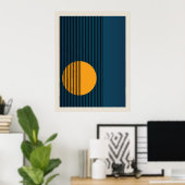 Bauhaus | Retrodesign | Blauw Poster (Thuiskantoor)