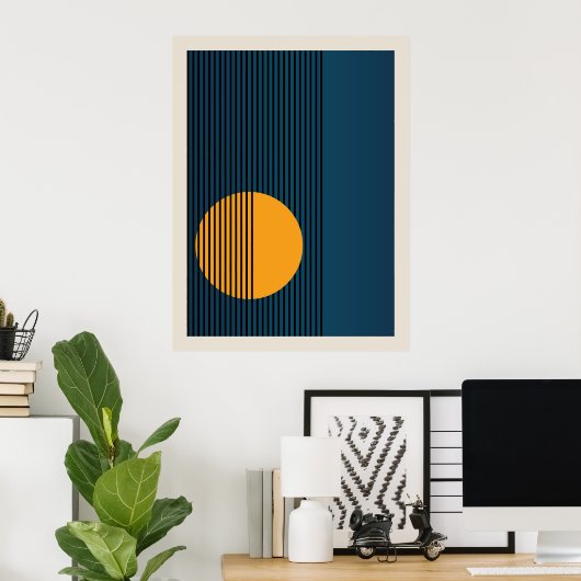 Bauhaus | Retrodesign | Blauw Poster (Thuiskantoor)