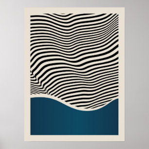 Bauhaus Retrodesign Blauw Poster