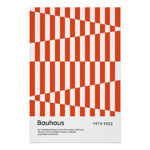 Bauhaus Rood Oranje Streep Geometrische Kunstprint Perfect Poster