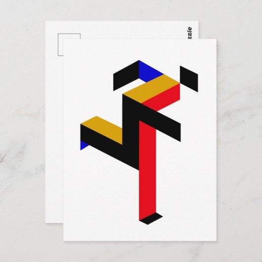 Bauhaus Running Man Poster Briefkaart (Voorkant / Achterkant)