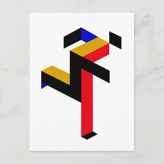 Bauhaus Running Man Poster Briefkaart (Voorkant)