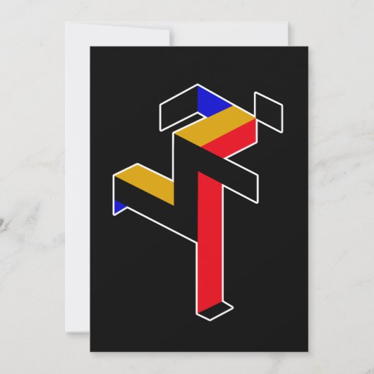 Bauhaus Running Man Poster Feestdagenkaart (Voorkant)