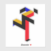Bauhaus Running Man Poster Sticker (Vel)