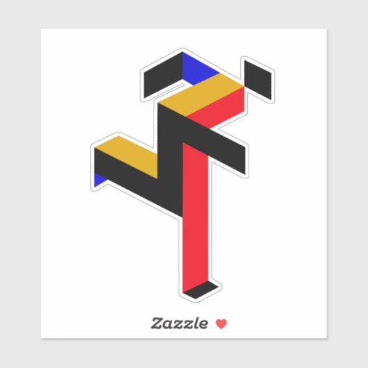 Bauhaus Running Man Poster Sticker (Vel)