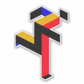 Bauhaus Running Man Poster Sticker (Voorkant)