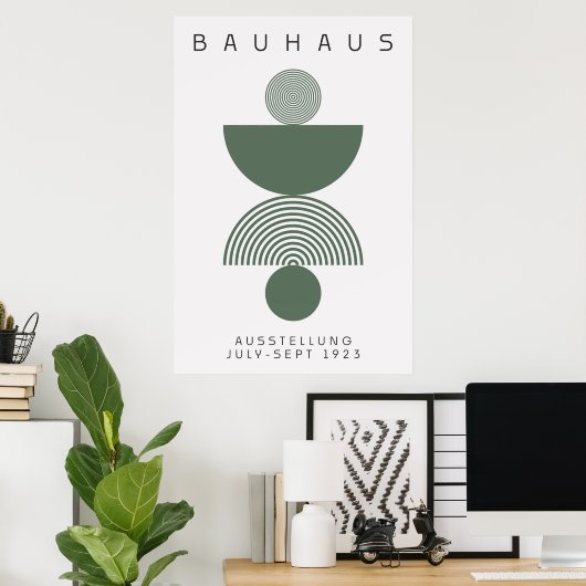 Bauhaus Sage Green Poster (Thuiskantoor)