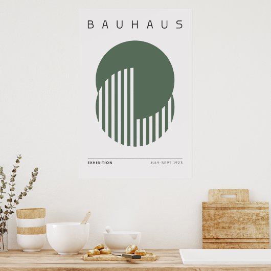 Bauhaus Sage Green Poster (Keuken)