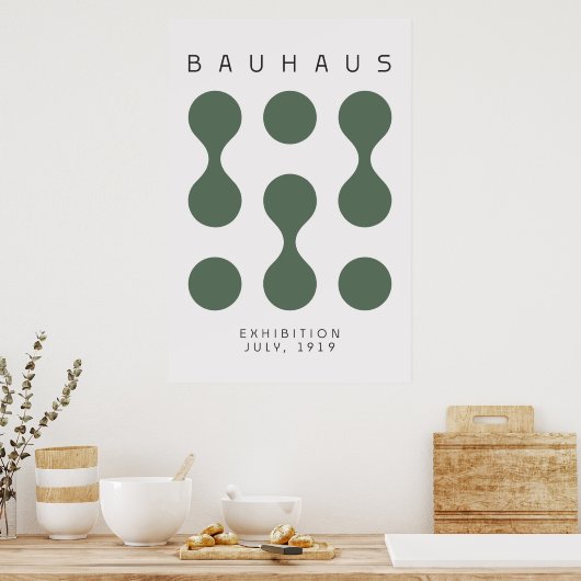 Bauhaus Sage Green Poster (Keuken)