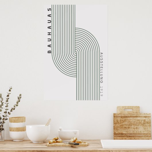 Bauhaus Sage Green Poster (Keuken)