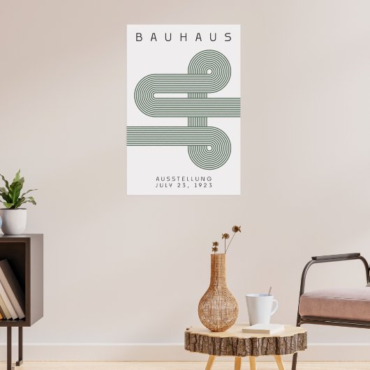 Bauhaus Sage Green Poster (Woonkamer 3)
