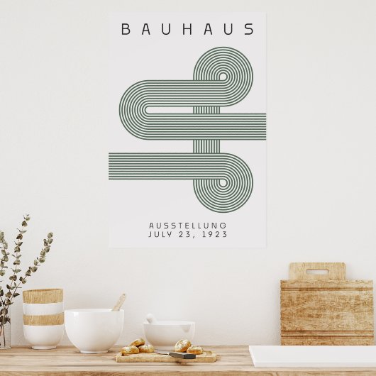 Bauhaus Sage Green Poster (Keuken)