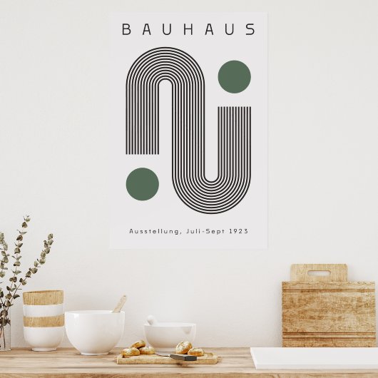 Bauhaus Sage Green Poster (Keuken)