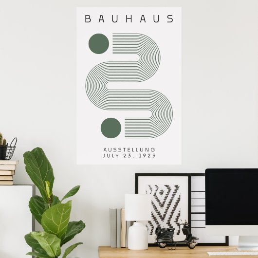 Bauhaus Sage Green Poster (Thuiskantoor)