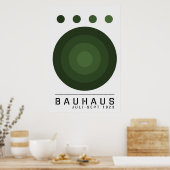 Bauhaus Sage Groen, Sinaasappel, Zwarte Boho Wall  Poster (Keuken)