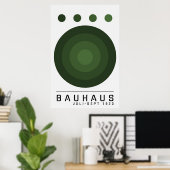 Bauhaus Sage Groen, Sinaasappel, Zwarte Boho Wall  Poster (Thuiskantoor)