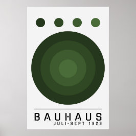 Bauhaus Sage Groen, Sinaasappel, Zwarte Boho Wall  Poster