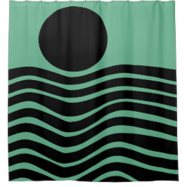 Bauhaus Seafoam Green Abstract Douchegordijn