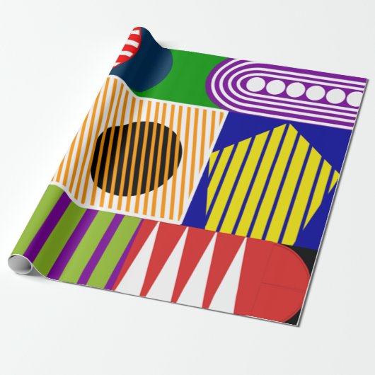 Bauhaus Shape Collage Cadeaupapier (Uitgerold)
