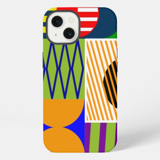 Bauhaus Shape Collage iPhone Hoesje (Achterkant)