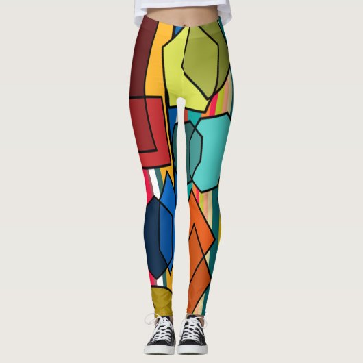 Bauhaus Shapes en Lines Leggings (Voorkant)