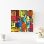 Bauhaus Shapes en Lines Vierkante Klok (Huis)