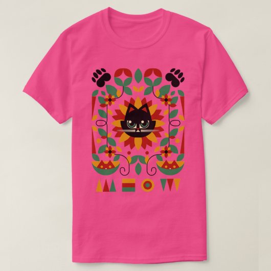 Bauhaus Spring Cat Sunflower beroemd gemaakt door T-shirt (Design voorkant)