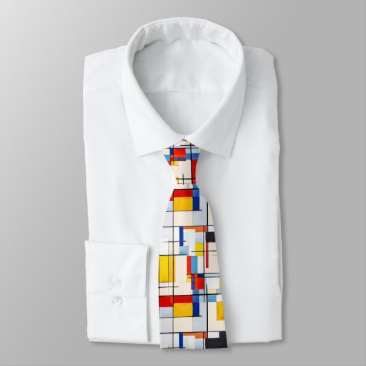 Bauhaus Squares Boho 60's 70's Patroon stropdas (Gebonden)