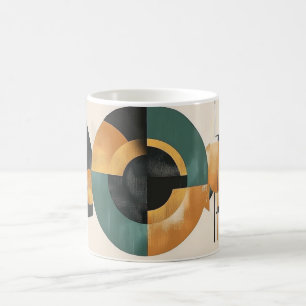Bauhaus-stijl, gekenmerkt door geometrische vormen koffiemok