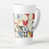 Bauhaus Stijl Geometrisch Vormontwerp Latte Mok (Rechterhoek)