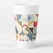 Bauhaus Stijl Geometrisch Vormontwerp Latte Mok (Voorkant)