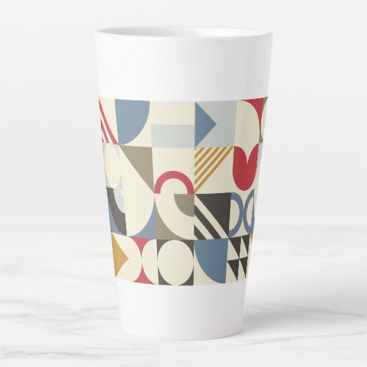 Bauhaus Stijl Geometrisch Vormontwerp Latte Mok (Voorkant)