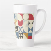 Bauhaus Stijl Geometrisch Vormontwerp Latte Mok (Rechts)