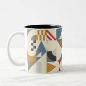 Bauhaus Stijl Geometrisch Vormontwerp Tweekleurige Koffiemok (Links)
