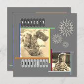 Bauhaus stijl retro moderne artistieke kerst feestdagenkaart (Voorkant / Achterkant)